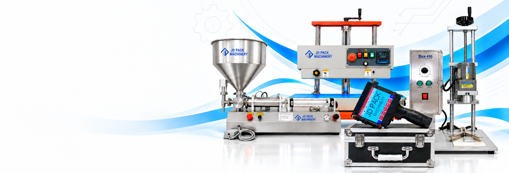 JD Pack Machinery filling, sealing and batch coding machines